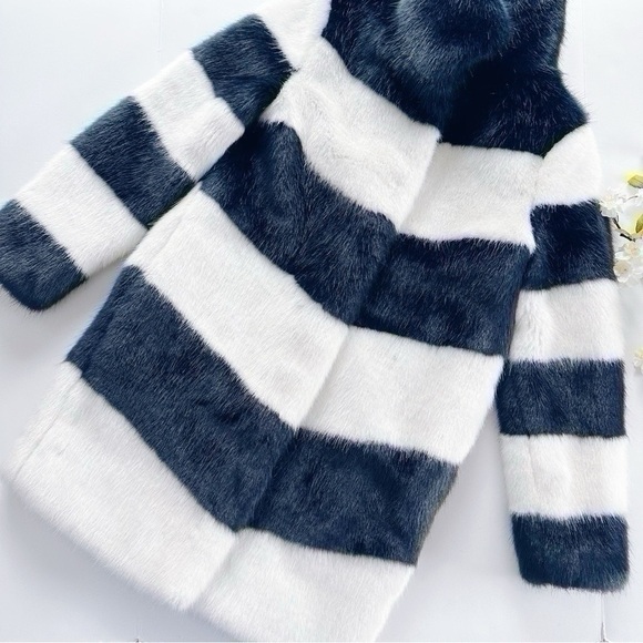 J.Crew Collection Faux Fur Topcoat in Stripe - Picture 10 of 14